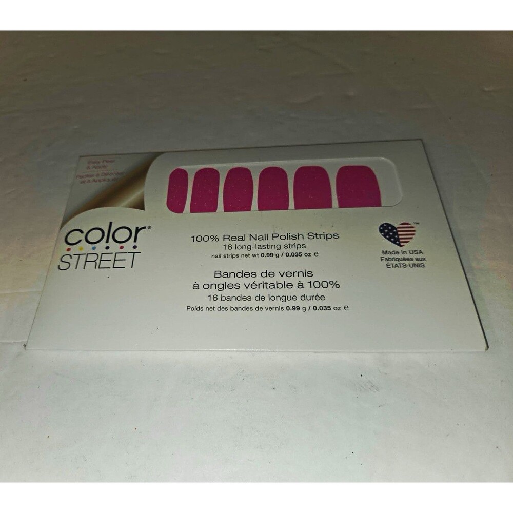 Color Street Pink Gloss Nail Polish Strips FMN024 0.035oz Strawberry Jelly